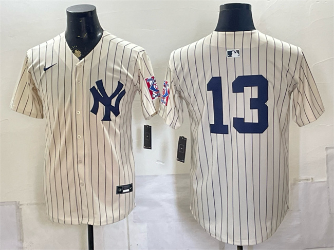 Men's New York Yankees #13 Jazz Chisholm Jr. Cream 2026 Field of Dreams Stadium Stitched Baseball Jersey